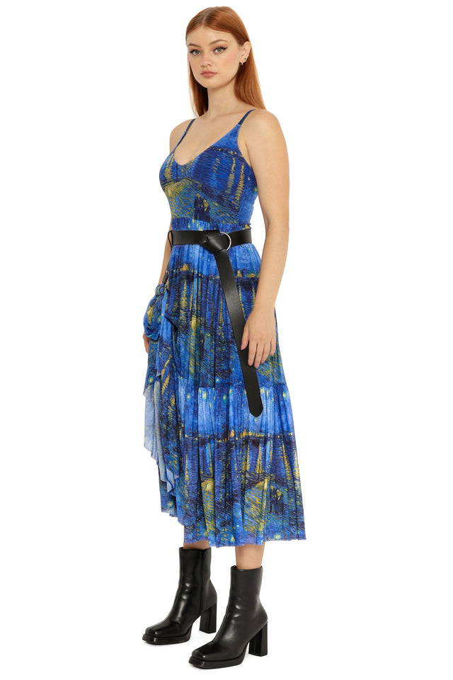 Starry Night Over The Rhône Sheer Midaxi Dress