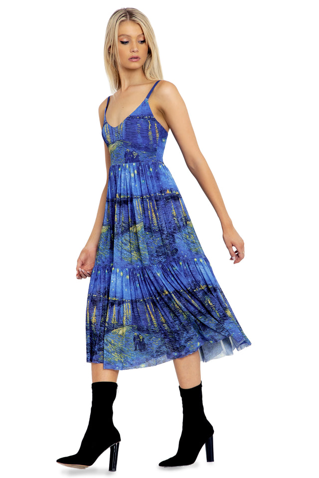 Starry Night Over The Rhône Sheer Midaxi Dress