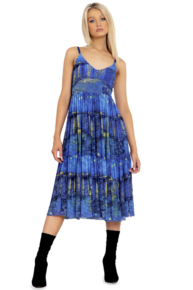 Starry Night Over The Rhône Sheer Midaxi Dress