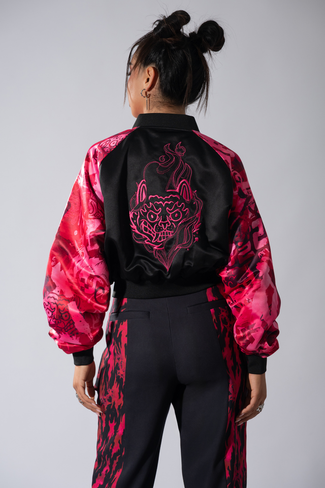 Start a Fire Cropped Souvenir Jacket