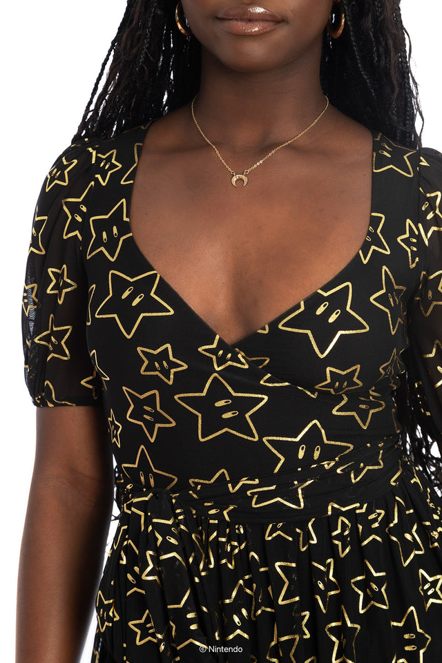 Super Stars Wrap Midaxi Dress - Limited BlackMilk Clothing Super Stars Wrap Midaxi Dress - Limited BlackMilk Clothing