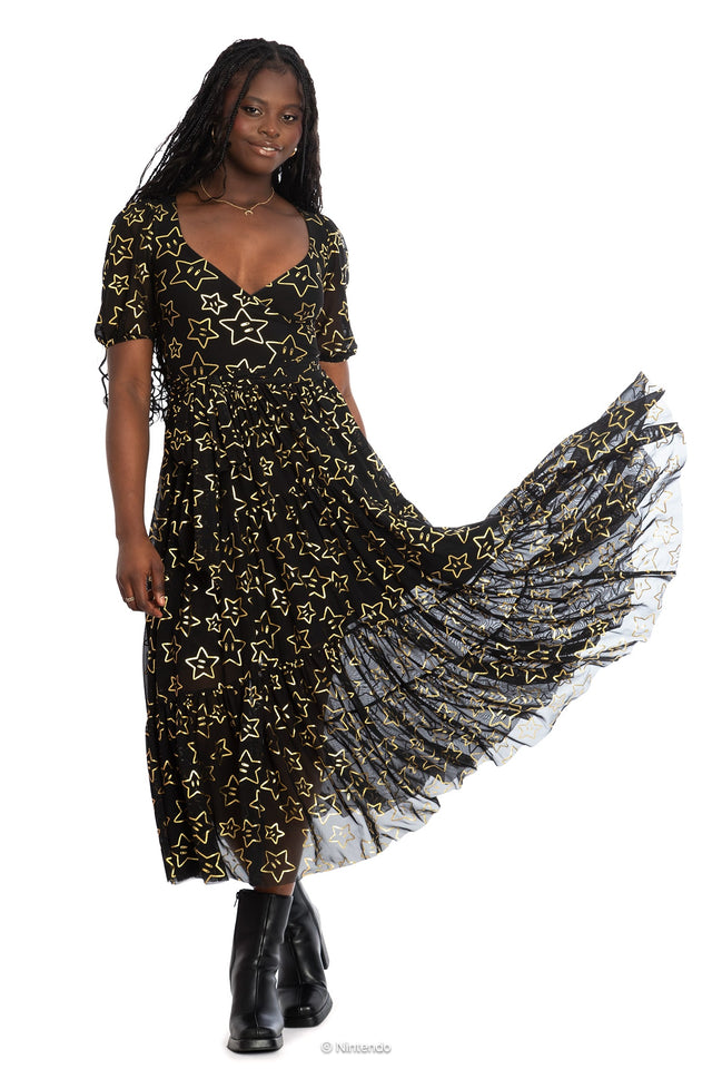 Super Stars Wrap Midaxi Dress - Limited BlackMilk Clothing Super Stars Wrap Midaxi Dress - Limited BlackMilk Clothing