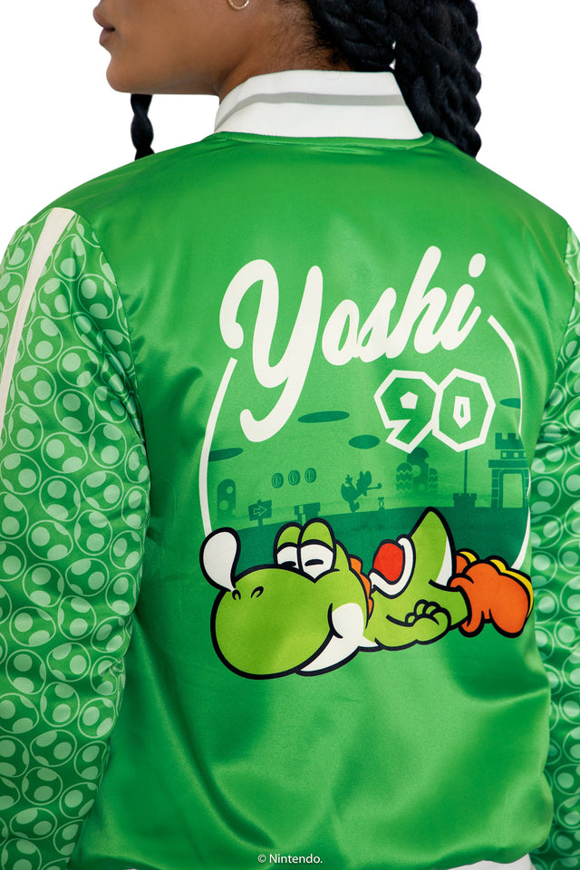 Super Mario Yoshi Shiny Bomber Jacket Back