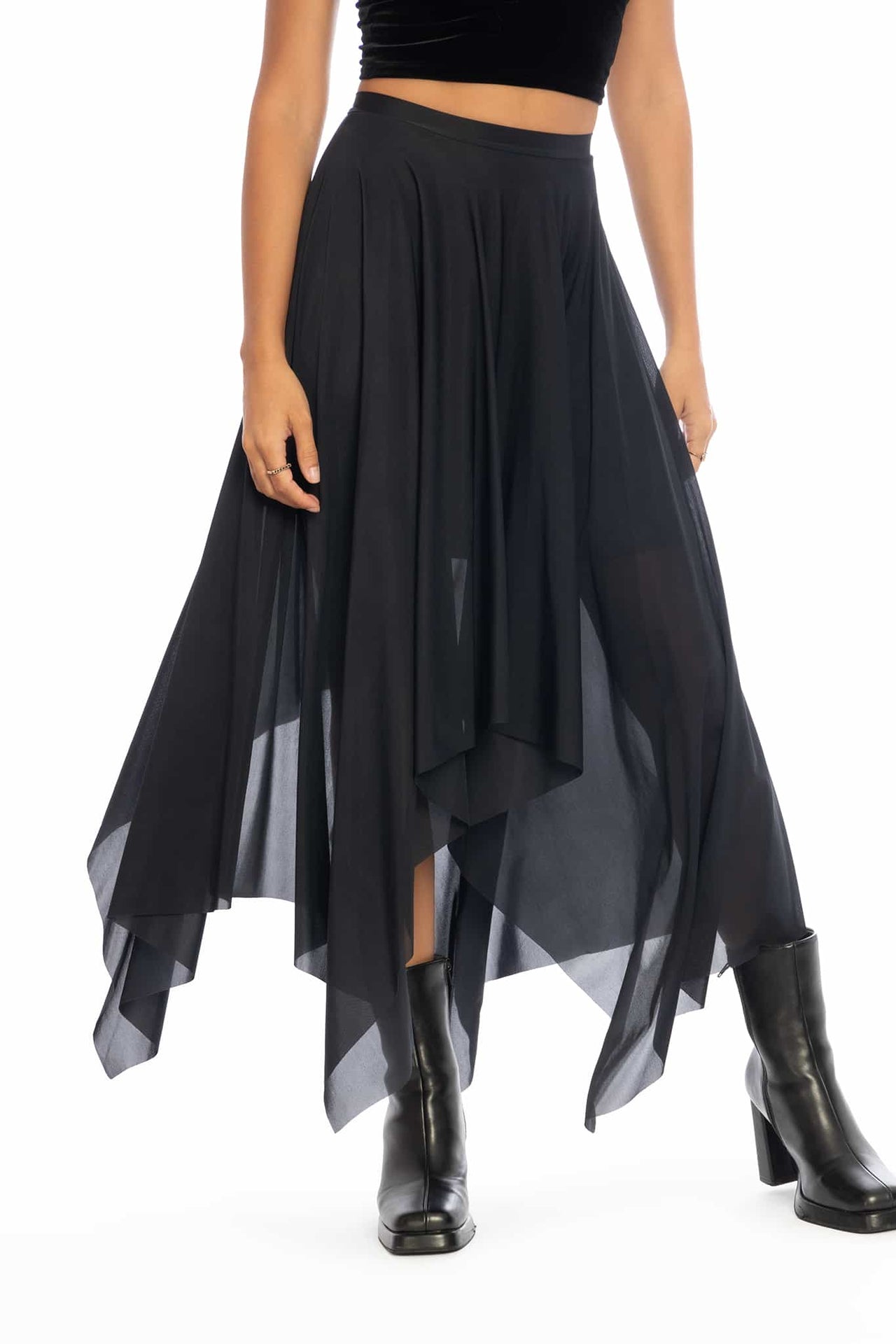 Black Handkerchief Mini Skirt (XS-S) 