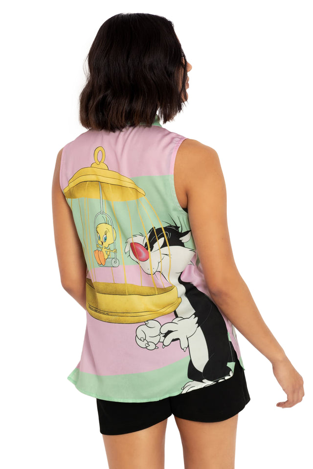 Sylvester And Tweety Work It Shirt Back