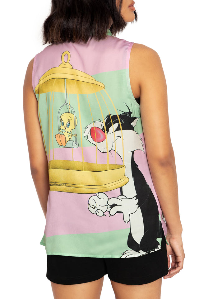 Sylvester And Tweety Work It Shirt Print