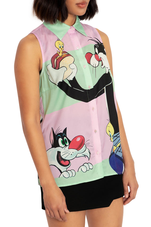 Sylvester And Tweety Work It Shirt Side