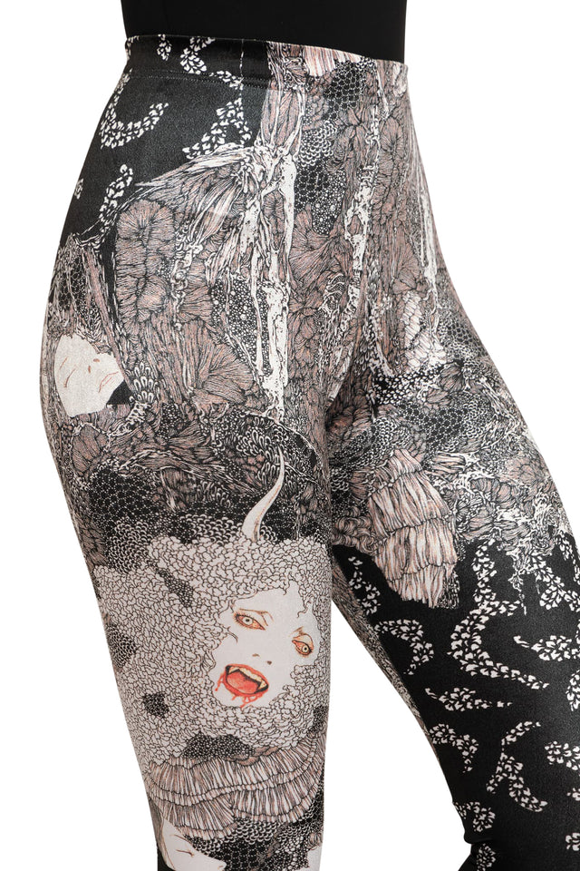 BlackMilk Clothing - Takato Yamamoto Vampire Spellbound Velvet High Waisted Leggings