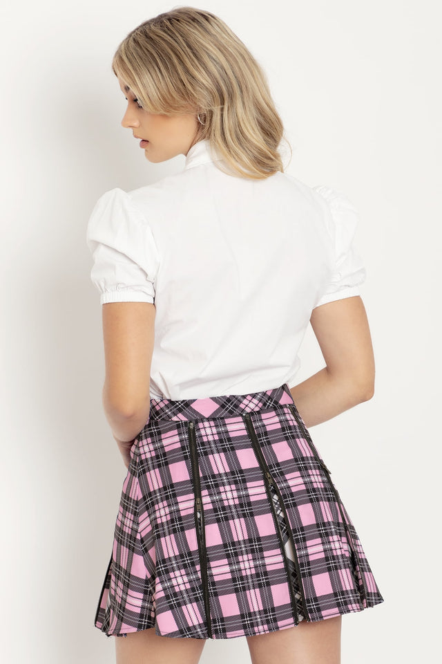 Tartan Blush Vs Tartan Magpie Mini Zip Skirt