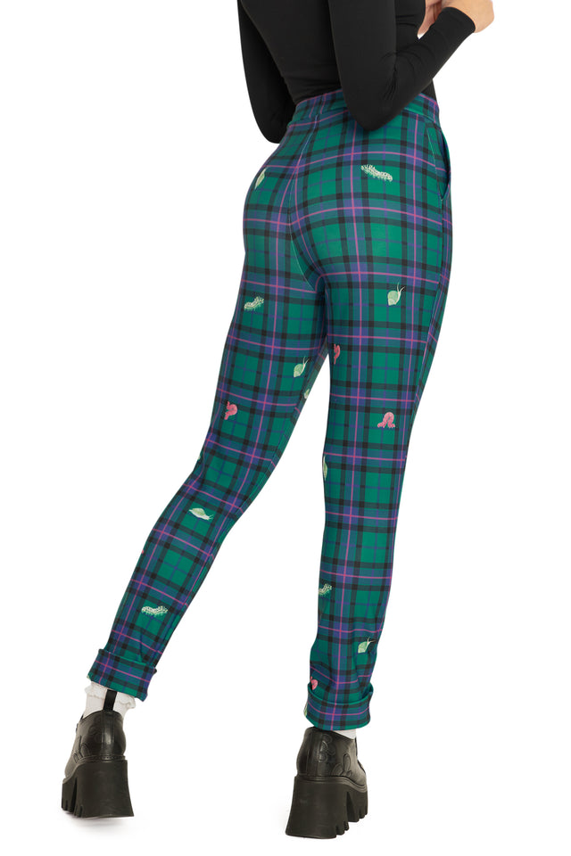 BlackMilk Clothing - Tartan Forest Bugs Cuffed Pants