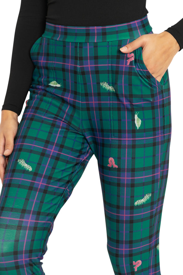 BlackMilk Clothing - Tartan Forest Bugs Cuffed Pants
