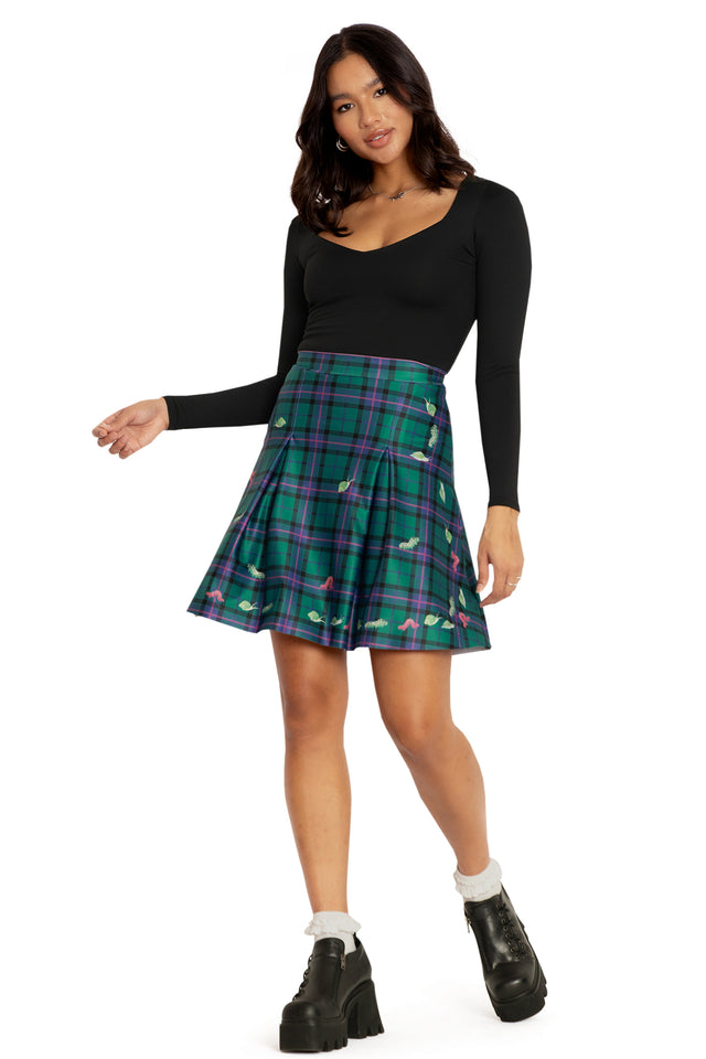 Tartan Forest Bugs School Skirt Front