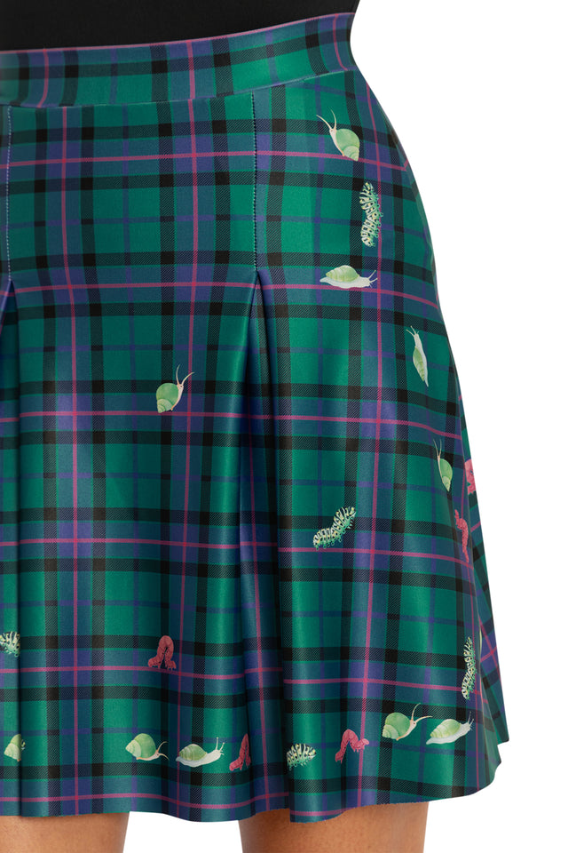 Tartan Forest Bugs School Skirt Print