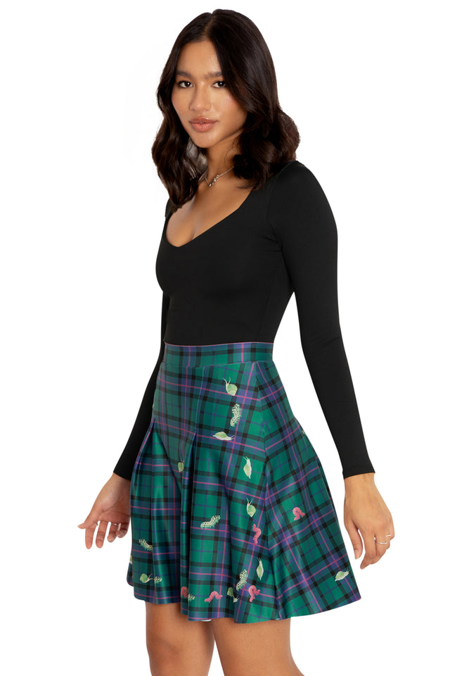 Tartan Forest Bugs School Skirt Side