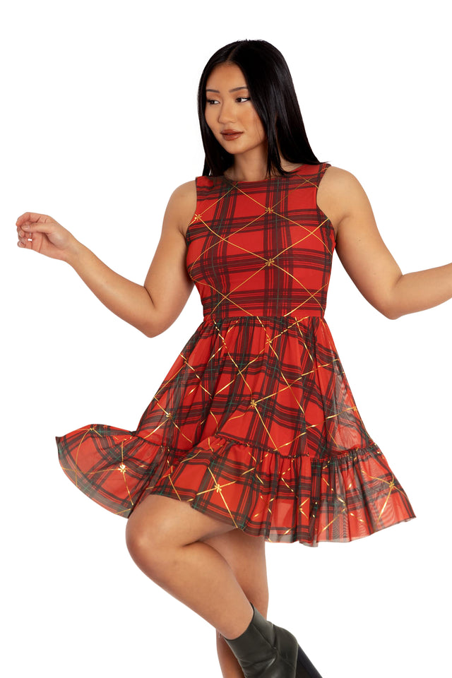 BlackMilk Clothing - Tartan Gift Wrap Bow  Dress