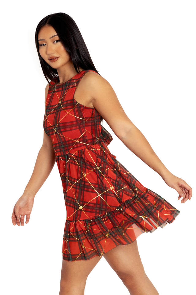 BlackMilk Clothing - Tartan Gift Wrap Bow  Dress