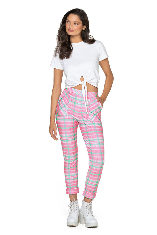 Tartan Pink Cuffed Pants