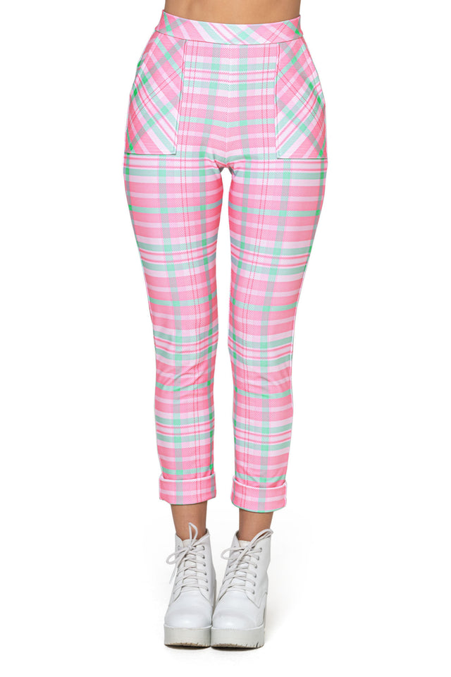 Tartan Pink Cuffed Pants