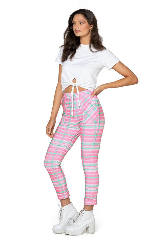 Tartan Pink Cuffed Pants