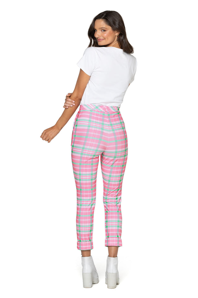 Tartan Pink Cuffed Pants