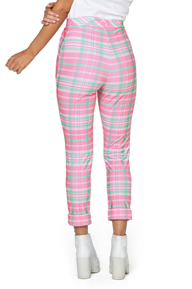 Tartan Pink Cuffed Pants