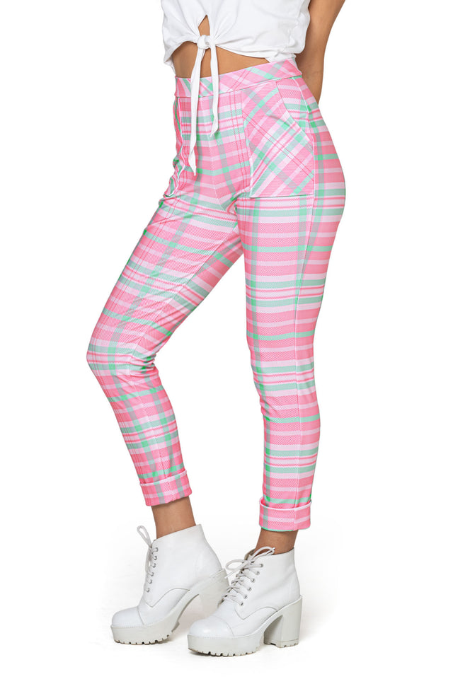 Tartan Pink Cuffed Pants