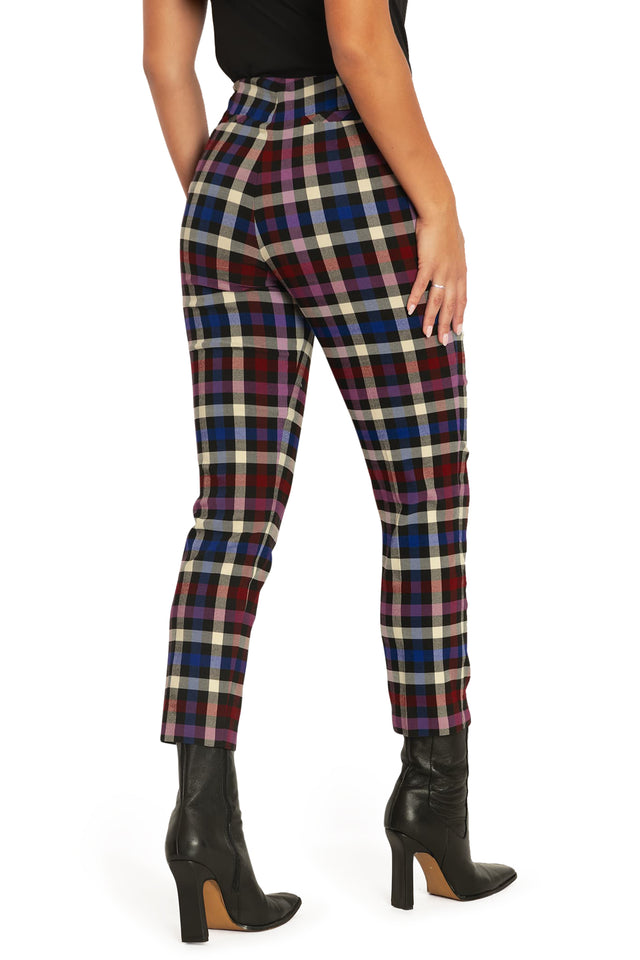 Tartan Static Cigarette Pants Back