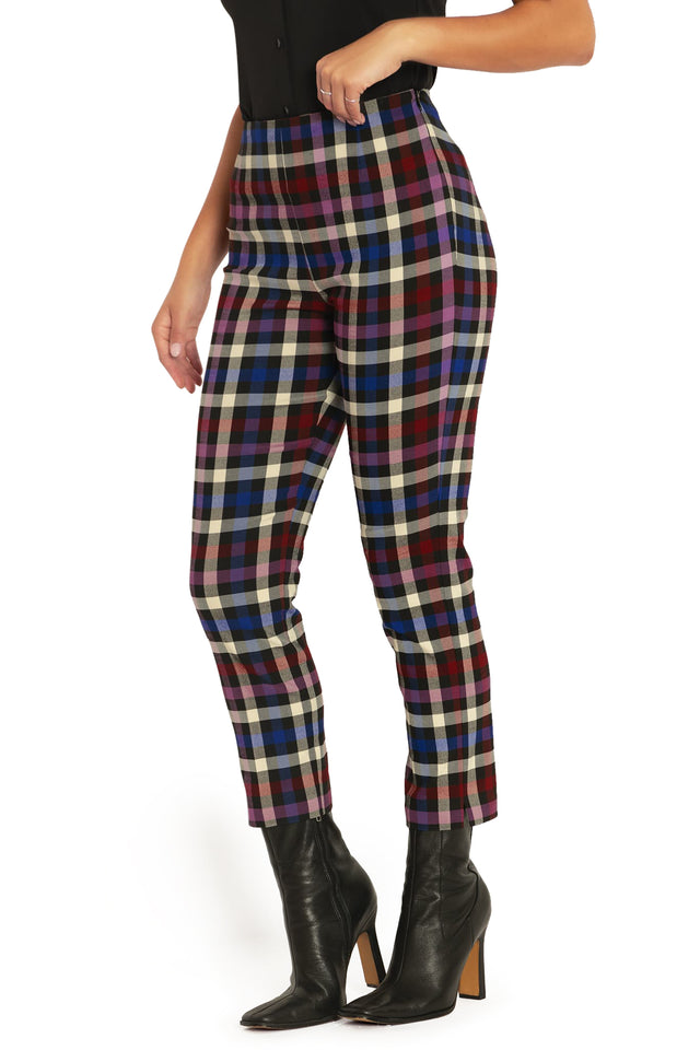 Tartan Static Cigarette Pants Closeup 