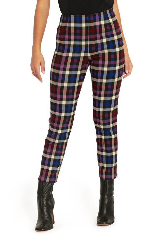 Tartan Static Cigarette Pants Closeup