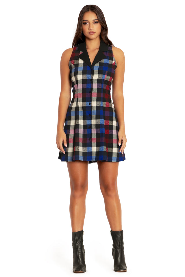 Tartan Static Corset Back Shirt Dress - Limited BlackMilk Clothing Tartan Static Corset Back Shirt Dress - Limited BlackMilk Clothing