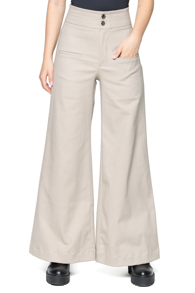Taupe Sweeper Wide Leg Pants