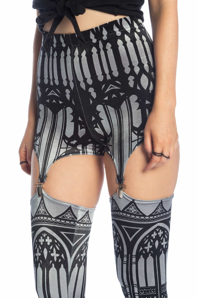 The Cathedral's Veil Velvet Suspenders