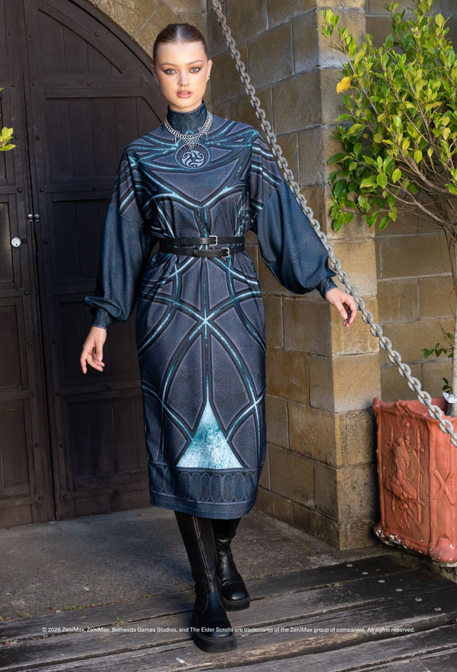 BlackMilk x The Elder Scrolls | College of Winterhold Batwing Dress | Blue | L BlackMilk x The Elder Scrolls | College of Winterhold Batwing Dress | Blue | L