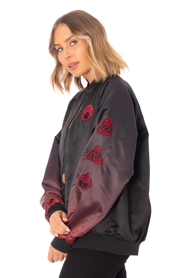 Elder Scrolls fashion bomber jacket inspired by the Dark Brotherhood We Know message