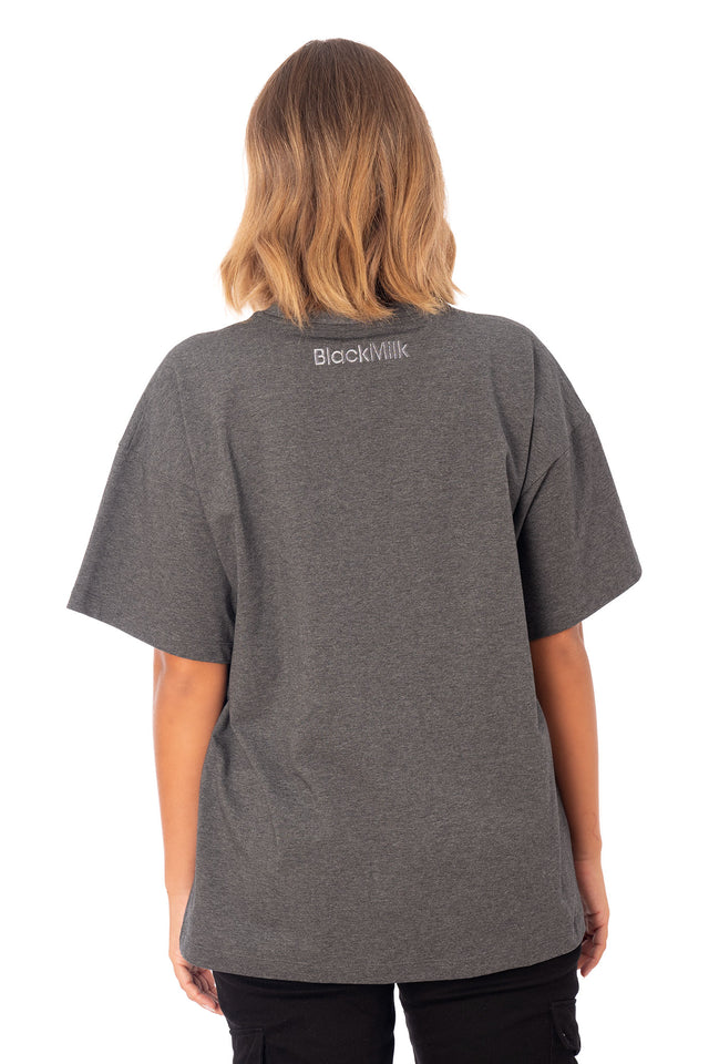 The Elder Scrolls clothing piece with oversized tee fit, soft fabric, crew neckline and Nightingale crest inspired by Skyrim