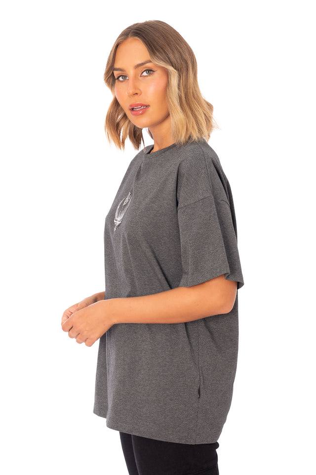 Elder Scrolls apparel tee with short sleeves, crew neck and Nightingale Armour emblem graphic from Skyrim Thieves Guild