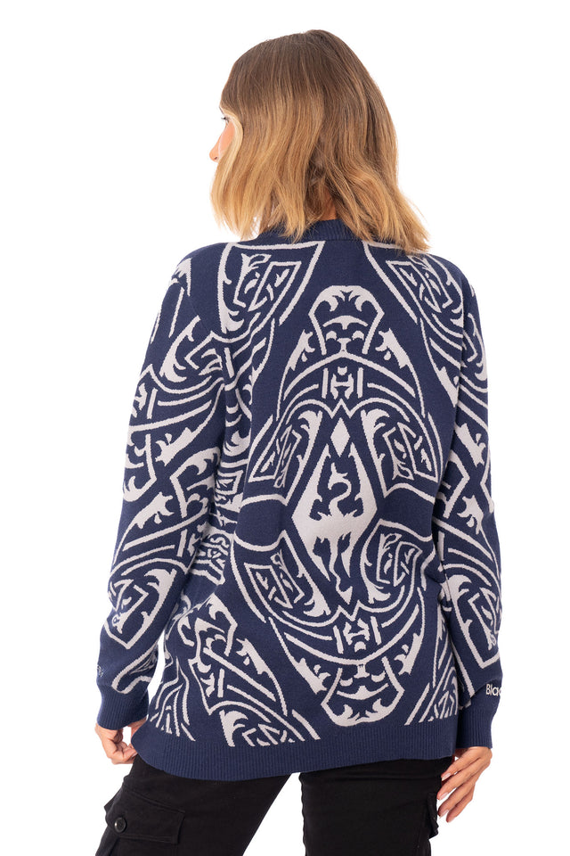 The Elder Scrolls fashion piece featuring oversized sweater with Imperial crest design, long sleeves and soft structured knit