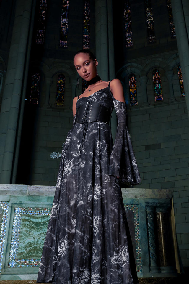 The Fall Of The Rebel Angels Off The Shoulder Maxi Dress - Limited BlackMilk Clothing The Fall Of The Rebel Angels Off The Shoulder Maxi Dress - Limited BlackMilk Clothing