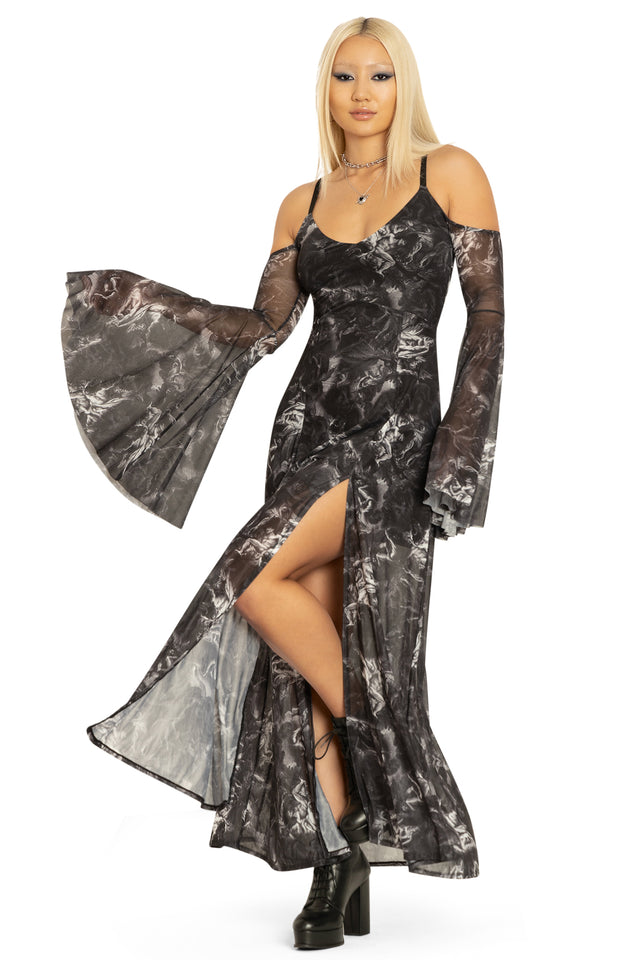 The Fall Of The Rebel Angels Off The Shoulder Maxi Dress Front