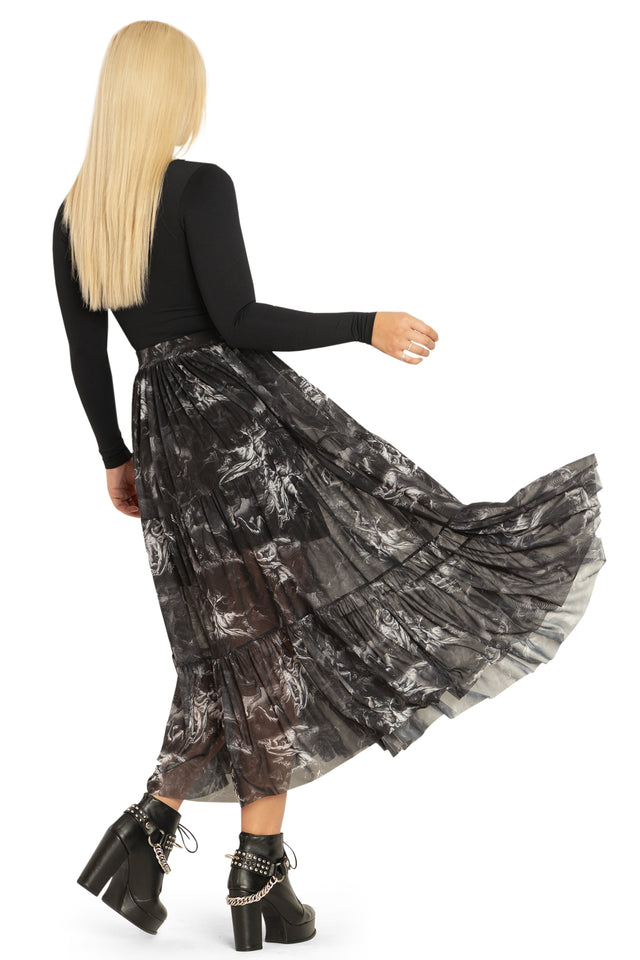 The Fall Of The Rebel Angels Tiered Midaxi Skirt Back