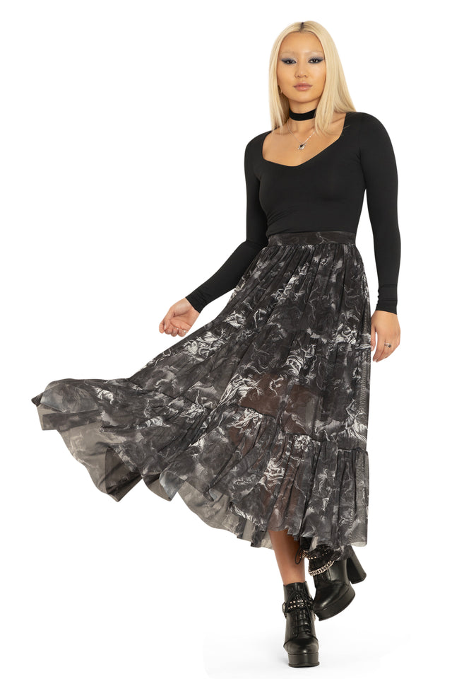 The Fall Of The Rebel Angels Tiered Midaxi Skirt Front