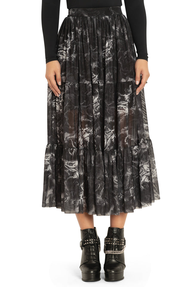 The Fall Of The Rebel Angels Tiered Midaxi Skirt Front