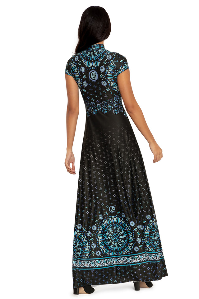 The Harpers High Neck Cap Sleeve Maxi Dress Back