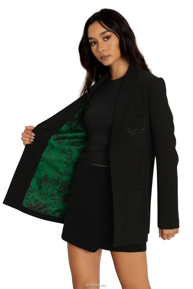 The Legend Of Zelda Green Hyrule Map Blazer Side