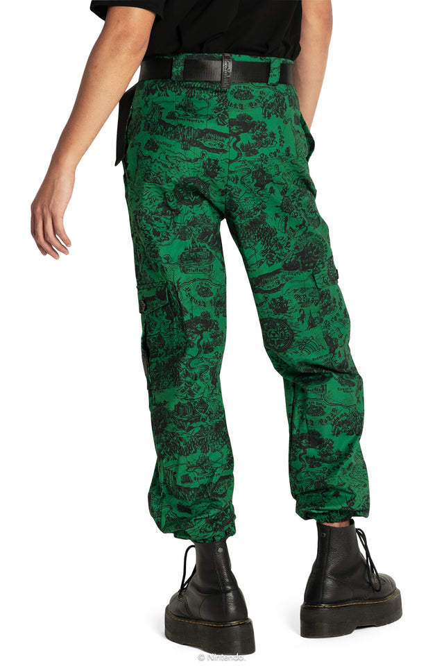 The Legend Of Zelda Green Hyrule Map Cargo Pants Back 