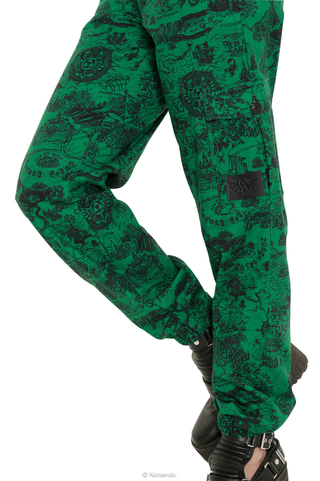 The Legend Of Zelda Green Hyrule Map Cargo Pants Print