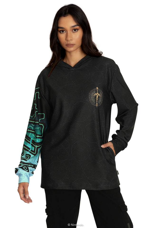 BlackMilk Clothing x Nintendo The Legend Of Zelda - The Legend Of Zelda Power Of The Zonai Hoodie Sweater - The Legend of Zelda Merchandise - Collaboration apparel - Licenced.