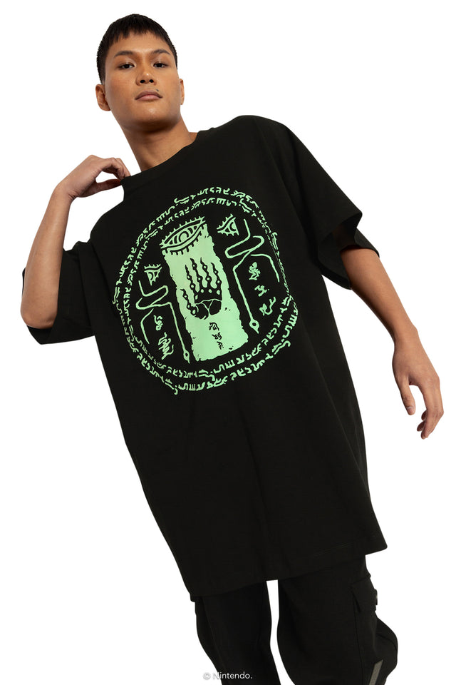 BlackMilk Clothing x Nintendo The Legend Of Zelda - The Legend Of Zelda Power Of The Zonai Oversized Tee - The Legend of Zelda Merchandise - Collaboration apparel - Licenced.