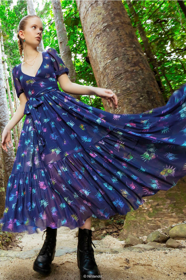 Majora's Mask Wrap Midaxi Dress - Limited BlackMilk Clothing Majora's Mask Wrap Midaxi Dress - Limited BlackMilk Clothing