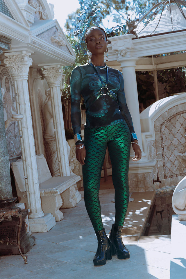 Mermaid Emerald High Waisted Leggings